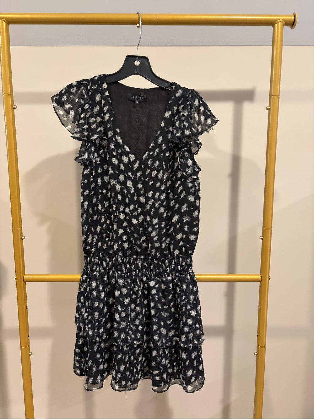 1. State Black & White Printed Ruffle Mini Dress